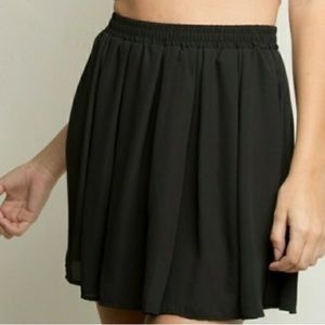 Brandy Melville Black Mini Skater Skirt One Size (S/M)